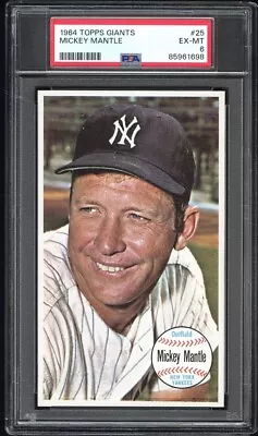 1964 Topps Giants #25 Mickey Mantle PSA 6 EX-MT *Centered* • $170