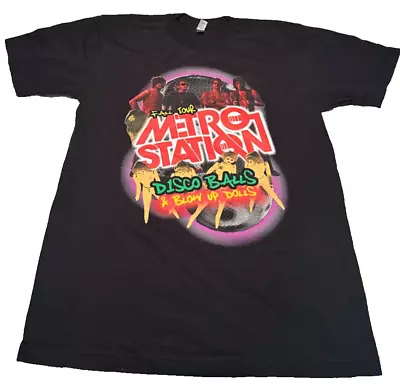 Metro Station 2008 Disco Balls And Blow Up Dolls Band Fall Tour T-Shirt Size M • $25