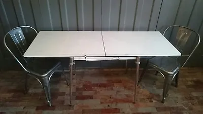 Retro 50s Diner Furniture Kitchen Formica Table Chrome Legs • £375