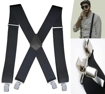 2 Inch Work Suspenders Mens Industrial Strength Suspenders For Men Heavy Duty US • $16.85