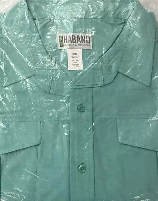 Haband Shirt Camp Casual Short Sleeve  2XL Green • $13.45