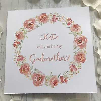 £3.85 • Buy Personalised Will You Be My Godmother Godfather Godparents Request Card Handmade