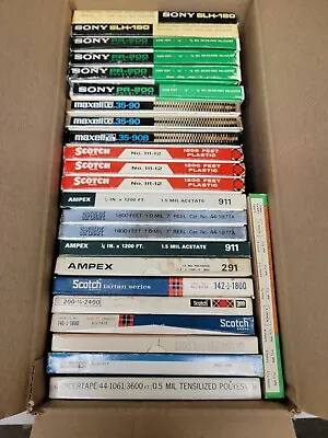 Lot Of 23 Recording Tapes Sony SLH-180 PR-200 Maxell 35-90 Scotch Ampex As Blank • $149.99