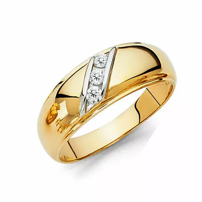 2Ct Lab-Created Diamond Round Cut 14K Yellow Gold Plated Wedding Band Ring Men's • $83.99