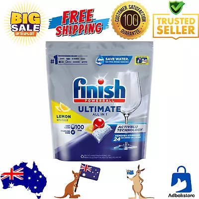 Finish Ultimate All In One Dishwasher Tablets Lemon Sparkle 100 Tabs Deep Clean • $51.37