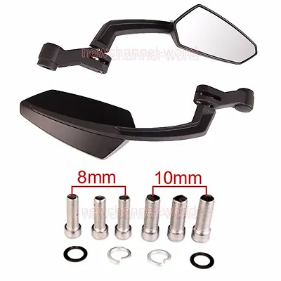 8mm 10mm W/ Riser Extender Adapter Rearview Side Mirrors For Motorcycle Scooters • $23.22