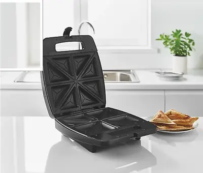 £29.99 • Buy George Home Black 4 Slice Deep Fill Non-Stick Sandwich Toaster 