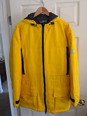 Structure Mens Parka Size X-Large Yellow Full Zip Hooded EX Condition RARE Coat • $15