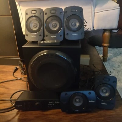 $300 • Buy Logitech Z906 5.1 Surround Sound Speaker System Music Theater Subwoofer 8 Plus 