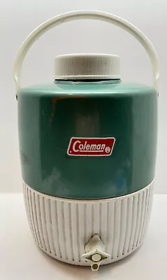 Vintage Coleman Green Metal Two Tone 2 Gallon Insulated Water Jug • $30