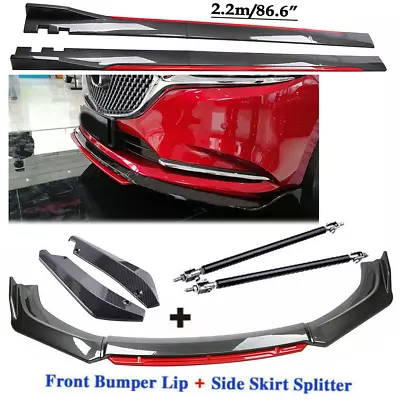 Carbon Fiber Front Bumper Lip Spoiler + Side Skirt Rear For Mazda 3 Sedan T • $199.99