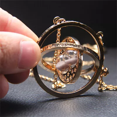 $7.59 • Buy Harry Hermione Potter Time Turner Sand Spin Necklace Pendant Retro New Gift
