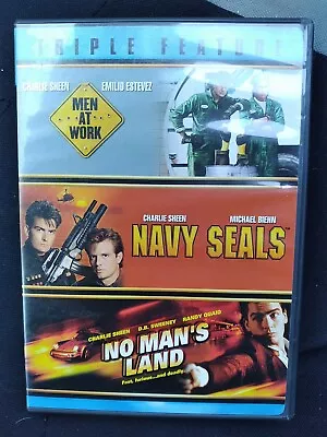 Charlie Sheen Triple Feature: Men At Work/Navy Seals/No Mans Land (DVD) 2007 • $14.65