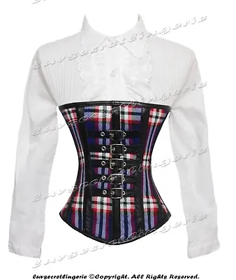 Heavy Duty 24 Double Steel Boned Waist Training Tartan Underbust Corset #9027-TA • $46.99