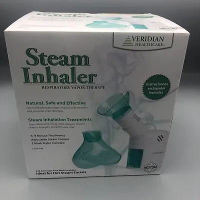 Veridian Healthcare Steam Inhaler Respiratory Vapor Therapy - Green / Natural • $24