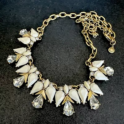 MY VINTAGE MOM’S Designer J CREW CREAM Pear TEARDROP STATEMENT 20.5” Necklace • $9.99