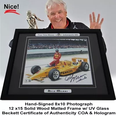 Rick Mears 4X Indy 500 Winner Autographed Custom Framed 8x10 Photo W/Beckett COA • $124.95