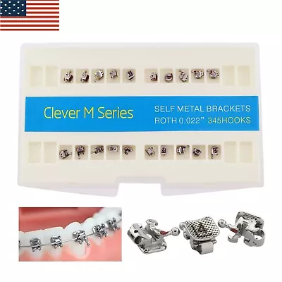 Dental Orthodontic Self-Ligating Bracket Braces Clever Metal Roth 022 345 GAC AO • $59.49