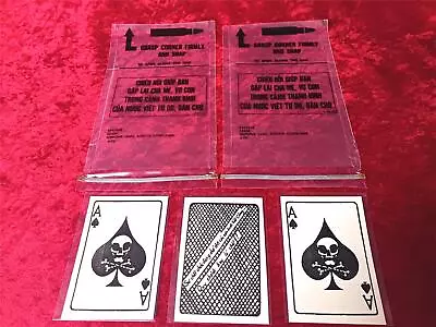 Vietnam War 2 Ea.original Chieu Hoi Ammo Bags  & 2 Ea. Ace Of Spades Death Card • $19.95