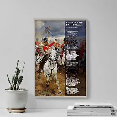 Alfred Tennyson Poem - Charge Of The Light Brigade V2 Poster Print Painting • £8.50