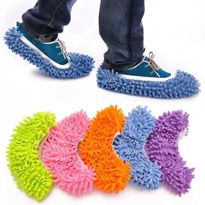 2Pcs Mop Slippers Lazy Floor Foot Socks Shoes Quick Polishing Cleaning Dust • $5.89