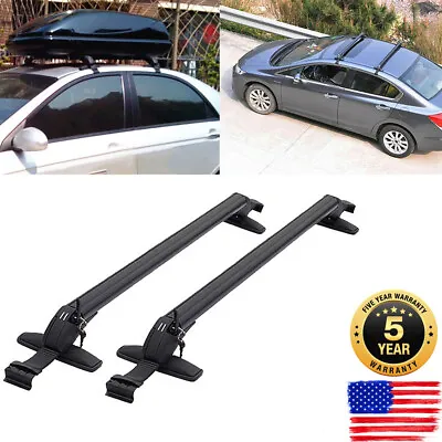 2X Car Roof Rail Luggage Rack Baggage Carrier Aluminum Alloy Cross Bars+Lock+Key • $54