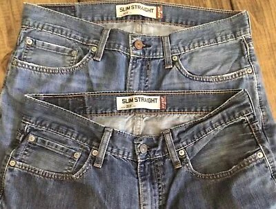 Lot Of 2 Levi's 514 Slim Straight Jeans Med Blue Men's Size 32x32 • $50