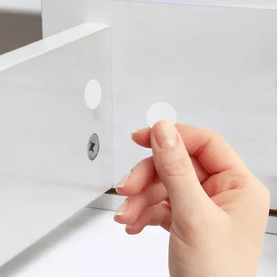 White Stickers Cabinet Screws 96pcs Self-Adhesive Screw Hole Covers For Wardrobe • £3.68