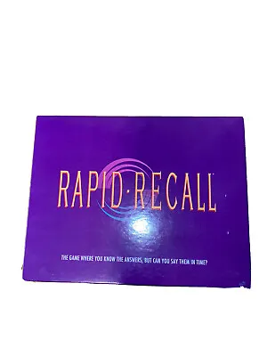 Rapid Recall Party Game By Western Publishing 1993 Vintage Game Night ~ Complete • $30