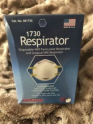 Gerson 1730 ~ Disposable N95 Particulate Respirator Mask- 20/Box • $17.85
