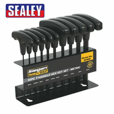 Sealey Hex Key Set 10pc T Handle Allen Key Allan Wrench T Bar And Rack S0466 • £13.98