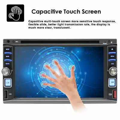 Car Stereo Touch Bluetooth Radio Double 2 Din 6.2  CD DVD Player With HD Camera • $110.04