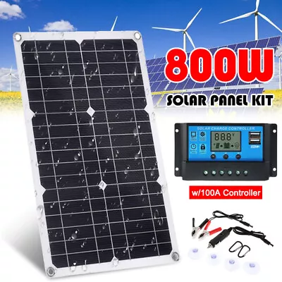 800W Solar Panel Kit 100A Controller 12V Battery Charger Caravan RV Boat Camping • £25.99