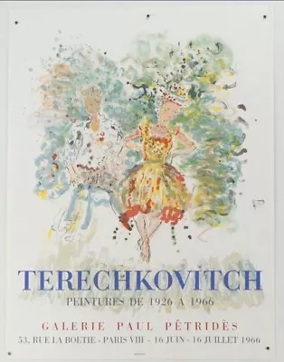 CONSTANTIN TERECHKOVITCH 1966 RARE ORIGINAL VINTAGE French Art Exhibition Poster • $119