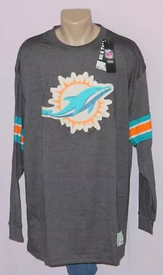 Miami Dolphins Mens Big And Tall Team Spotlight Long Sleeve Shirt - NFL Majestic • $37.99