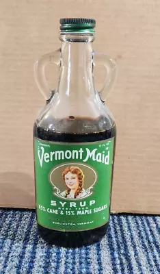 Vintage Vermont Maid Syrup Glass Bottle W/Label Cane & Maple Sugars Penick Ford • $20