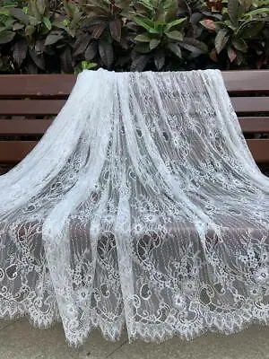 Embroidery Floral Chantilly Lace Fabric DIY Bridal Veil Wedding Dress By Yard • $11.99