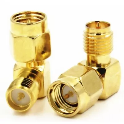 £3.99 • Buy 2x SMA Male To RP Female Adapter 90° Right Angle RF Coaxial Jack Plug Connector