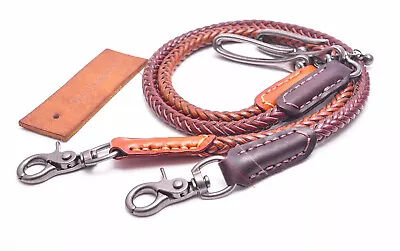 24  Biker Handmade Quality Leather Braided Keychain Trucker Jeans Wallet Chain • $11.39