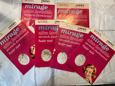 VTG Mirage Jac-O-Net Bob Size Light 145 Hair Nets Qty 6 Pairs Please Read • $5