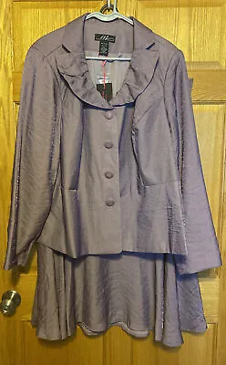 NWT Women’s Size 22W Midnight Velvet Skirt & Jacket Set Purple  • $39.95