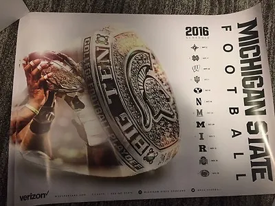 2016 Michigan State Spartans Football Poster MSU Dantonio 2015 Big Ten Champs • $19.99