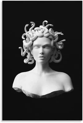 Black And White Medusa Vintage Statue Poster Canvas Poster Wall Art Decor Print  • $59.99
