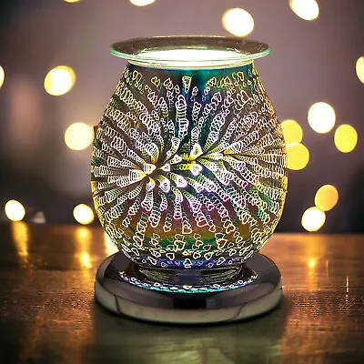 Oil Burner Wax Tart Melter Aroma Fragrance Diffuser Touch Lamp - Hearts 3D Love • £16.16