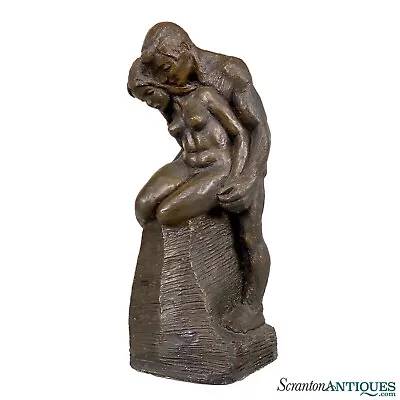 Mid-Century Brutalist Chalkware Figural Nude Man & Women Sculpture • $180