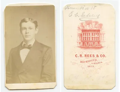 $24.97 • Buy 1873 Cdv Studio Portrait Of Man From Richmond, Va, Nice Artwork On Back