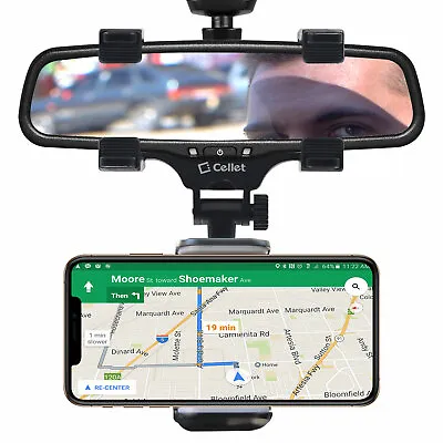 Car Rearview Mirror Phone Mount Phone Holder For IPhone Samsung Galaxy Pixel • $11.99