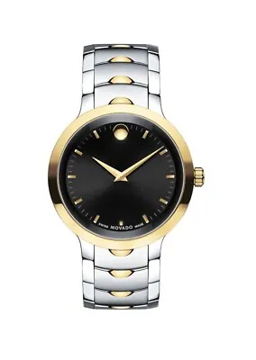 Brand New Movado Men’s Luno Two Tone Stainless Steel Watch With Markers 0607043 • $599