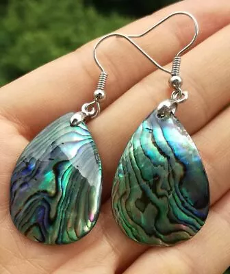 Natural Abalone  Shell Beads Earrings Pair  L21766 • $1.25