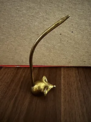 Brass Mouse Figurine Vintage Candle Snuffer Paper Weight Note Holder Ring Holder • $12